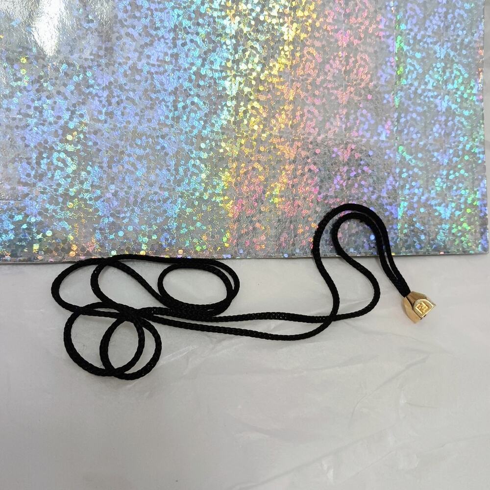 Fendi Gold Pendant Rope Necklace Modern Contemporary Minimalist Bohemian Vintage - Picture 10 of 16